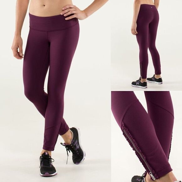 Lululemon Special Edition Wunder Under Pant Ruffled Up Plum Raspberry Glo 2 - Picture 1 of 10